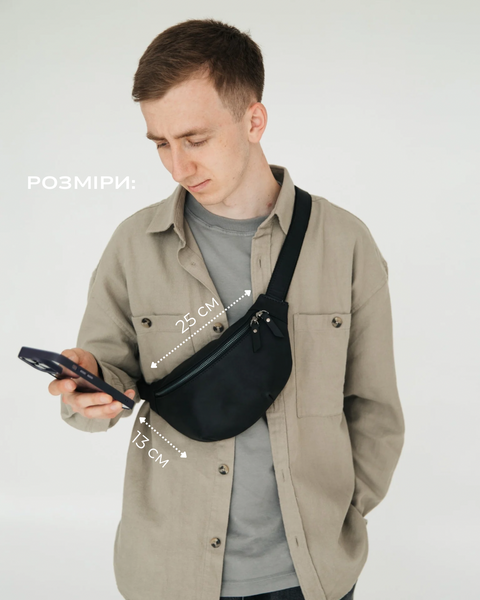 Бананка чоловіча, з натуральної шкіри, Luna BnLuCHSk &mdash; шкіряний аксесуар від бренду DIKO